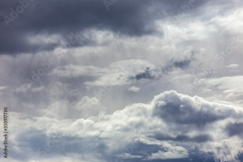 Sky with white clouds after the rainstorm