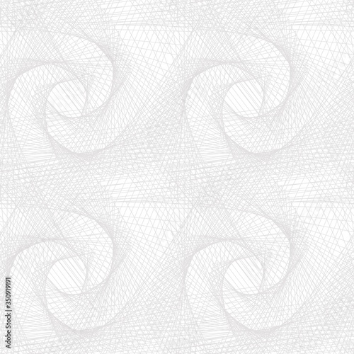 Abstract vector geometric pattern. Gray endless lines isolated on white background. Spiraling monochrome image. Light stock tangled striped illustration for wallpaper, wrapping paper, prints, clothes