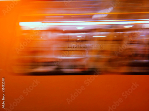 Fast moving train in motion. Berlin, Germany