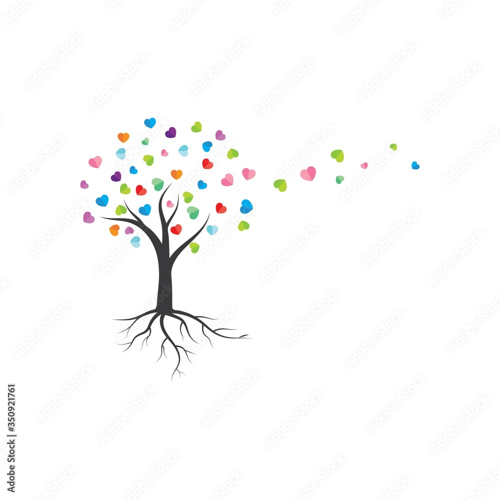 Fototapeta premium paper love tree concept vector illustration design