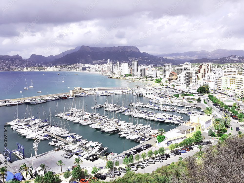 Panoramic view of a coastal city in Spain Europe