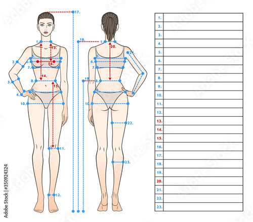 Tall girl in underwear front and back. The arm is bent and lies on the belt. Table for records.