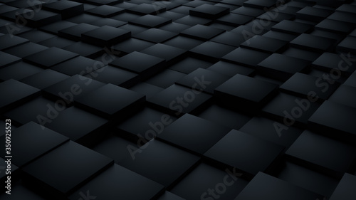 black cubes abstract geometric background 3d illustration
