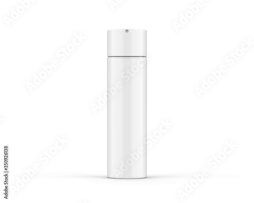 Blank antiperspirant spray mockup template, aerosol deodorant on isolated white background, 3d illustration