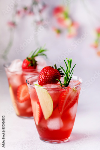 Wallpaper Mural Glasses of Fresh and Cold Strawbery and Green Apple Lemonade Tasty and Healthy Summer Drink Cold Berry and Fruit Lemonade Vertical Close Up Torontodigital.ca