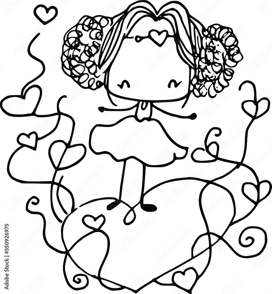 cartoon beautiful girl card illustration cartoon beautiful girl card illustration