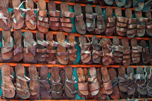 Full Frame Shot Of Multi Colored Sandals
