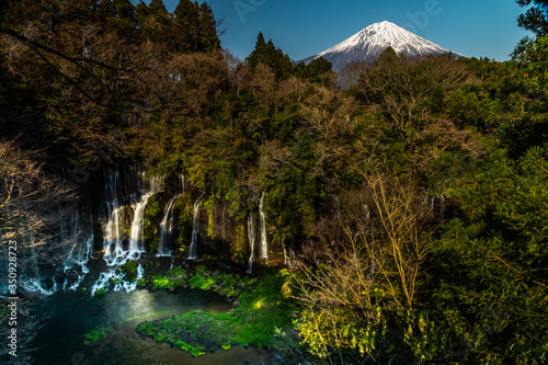 白糸の滝と富士山
