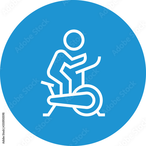 Person Riding Exercise Bike Outline Icon