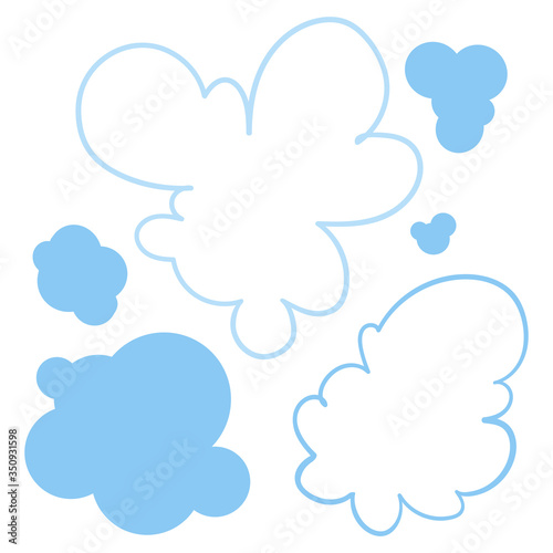Steam swirls. Set of pictures on the theme of Taking steam in the bath. Vector illustration.