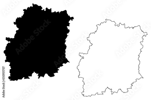 Essonne Department (France, French Republic, Ile-de-France region) map vector illustration, scribble sketch Essonne map