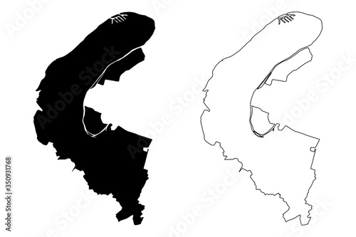 Hauts-de-Seine Department (France, French Republic, Ile-de-France region) map vector illustration, scribble sketch Hauts de Seine map