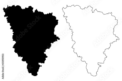 Yvelines Department (France, French Republic, Ile-de-France region) map vector illustration, scribble sketch Yvelines map