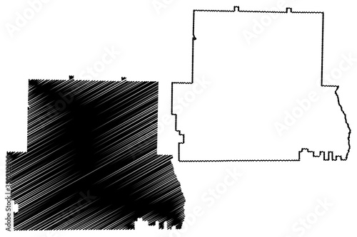 Randolph County, Georgia (U.S. county, United States of America,USA, U.S., US) map vector illustration, scribble sketch Randolph map photo