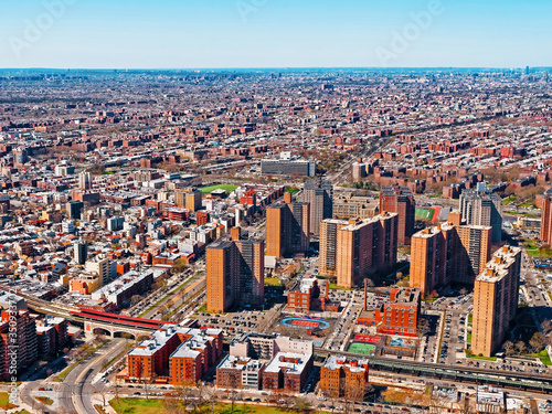 Aerial view of residential area in NYC reflex new