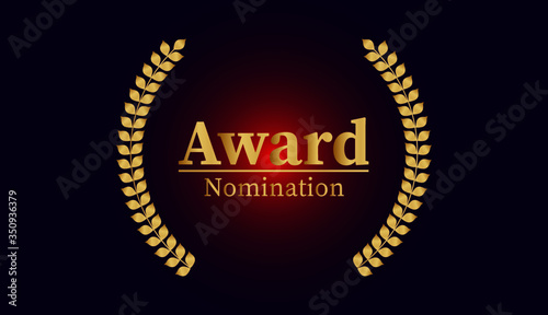 Awards logotype. Isolated elegant abstract nominee emblem. First 1st symbol. Luxurious congratulating framed template. Celebrating decorative traditional  greetings 