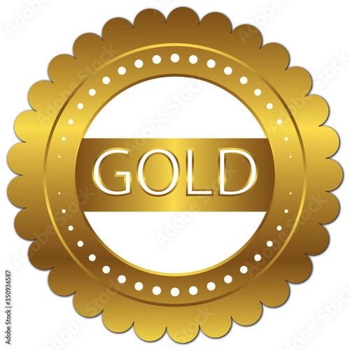 Pure Gold plate isolated on white background