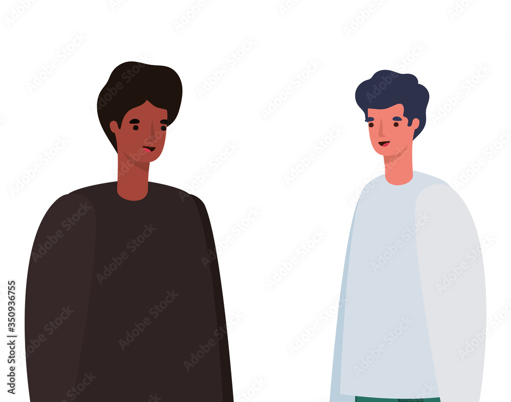 Obraz premium two men avatars vector design