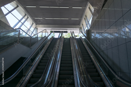 The stairs in the subway, entrance to ground.
