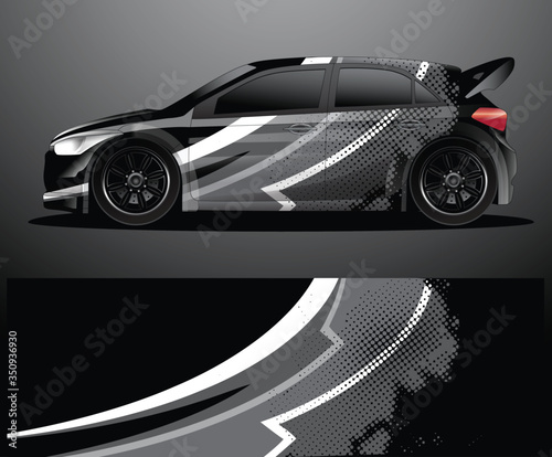 Rally car decal graphic wrap vector, abstract background
