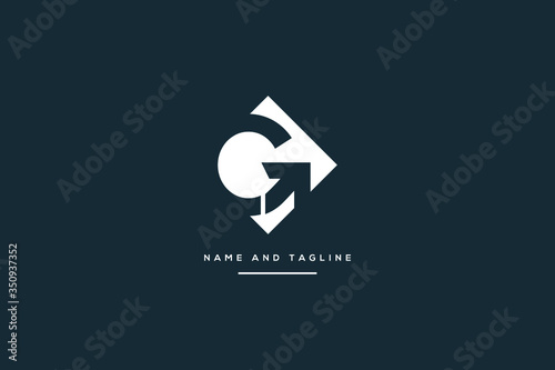 Alphabet letters monogram icon logo CG or GC photo