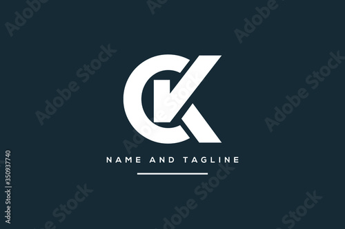Alphabet letters monogram icon logo CK or KC