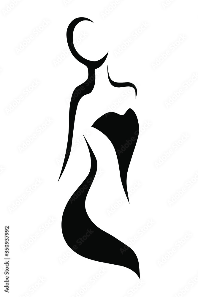 Vector female silhouette with attractive shapes, fashion illustration. Stylized figure of a girl with magnificent forms. Vector female silhouette with attractive shapes, fashion illustration. Stylized figure of a girl with magnificent forms.