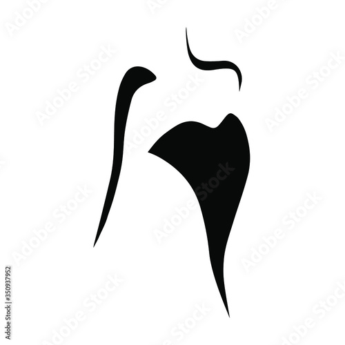Vector female silhouette with attractive shapes, fashion illustration. Stylized figure of a girl.