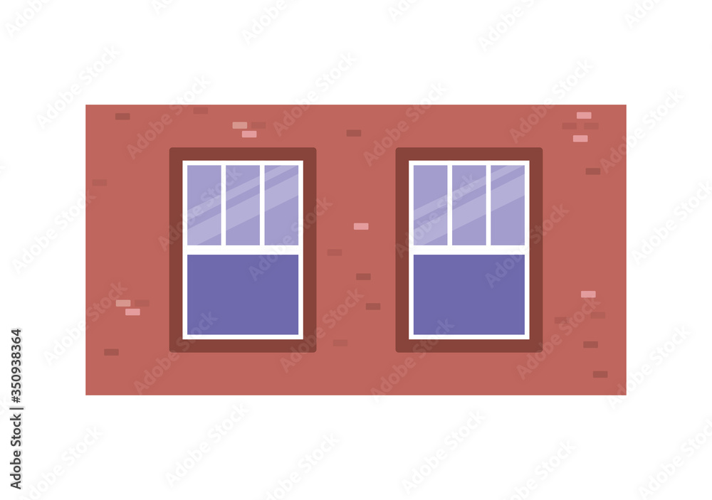 Isolated windows outside brown building vector design Isolated windows outside brown building vector design