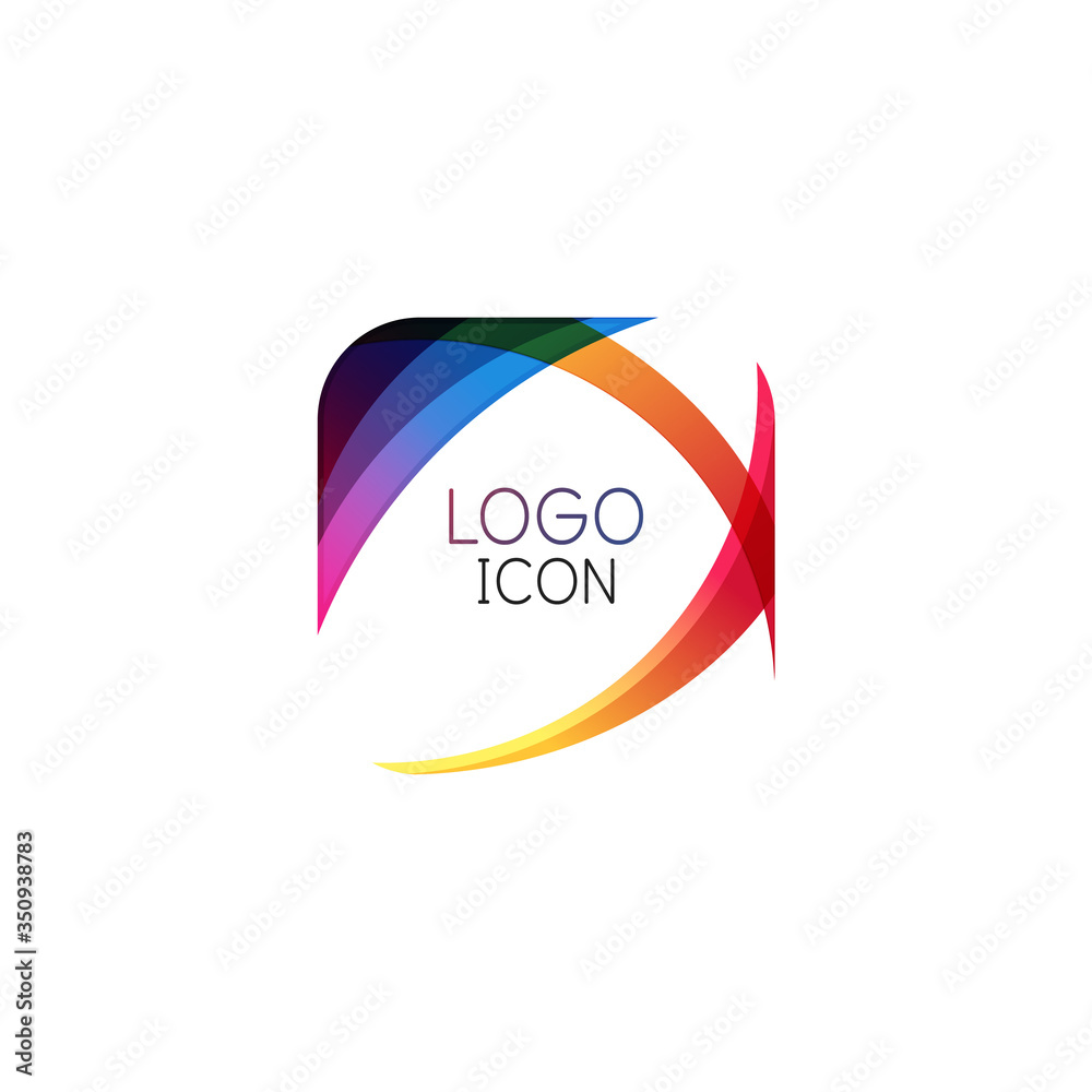 Business trendy geometric square logo design template with bright clean colors Business trendy geometric square logo design template with bright clean colors