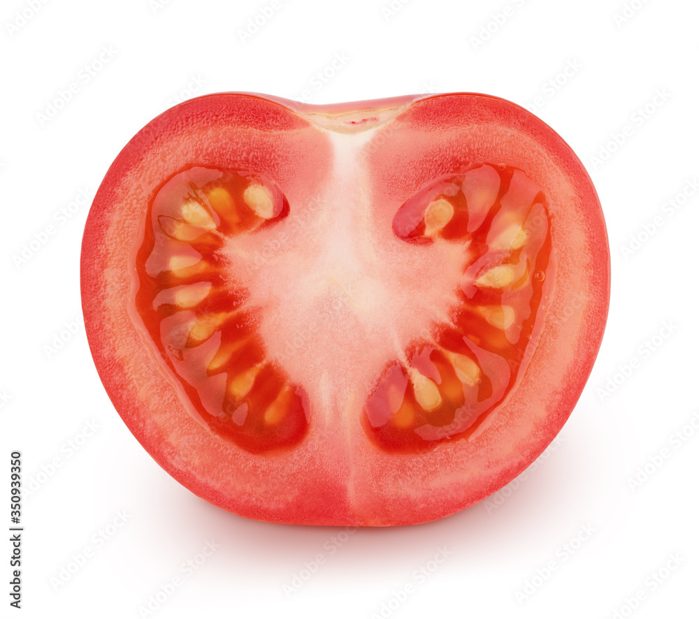 Half of tomato isolated on a white background. Half of tomato isolated on a white background.