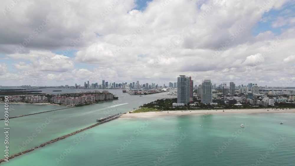 Beautiful aerials of Miami Beach establishing shot 4k 60p Beautiful aerials of Miami Beach establishing shot 4k 60p