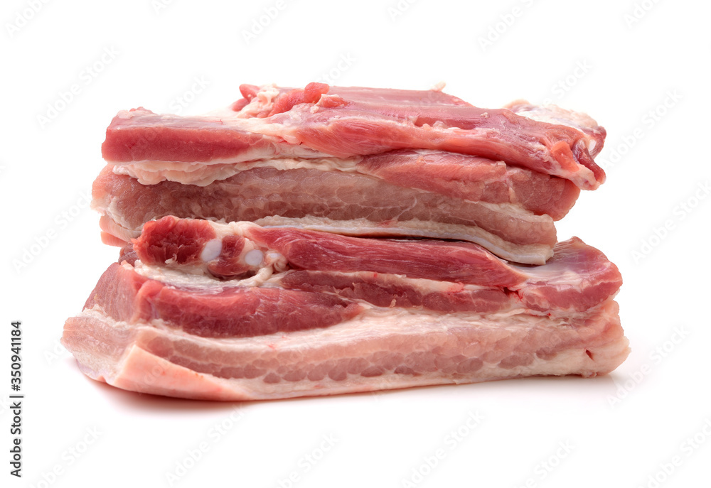 Pork belly on white background Pork belly on white background