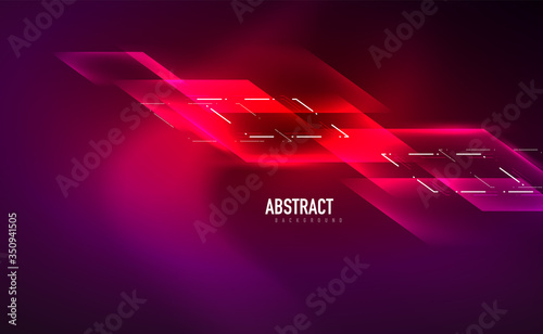 Dynamic neon shiny abstract background. Trendy abstract layout template for business or technology presentation, internet poster or web brochure cover, wallpaper