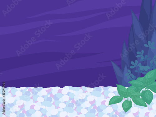 砂利を敷いた水槽の背景イラスト