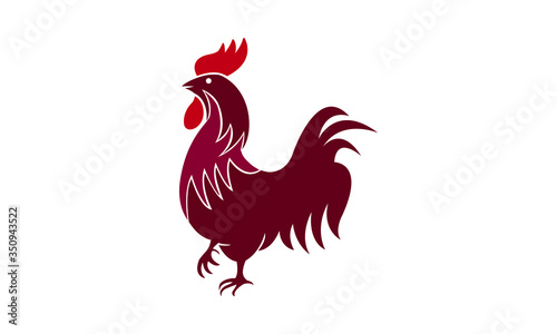 Chicken or hen for logo design, rooster symbol, cock icon vector illustration on a white background