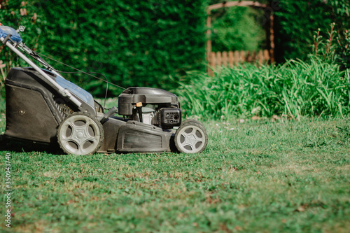 mowing the lawn