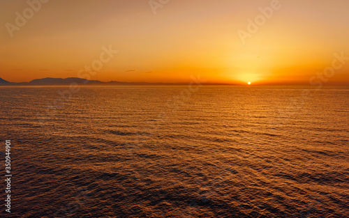 Sunrise at Mediterranian sea in Palermo Sicily reflex