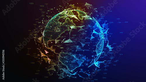 Concept of Network, internet communication. 3d illustration.