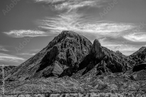 Distant Mountains in Black and White