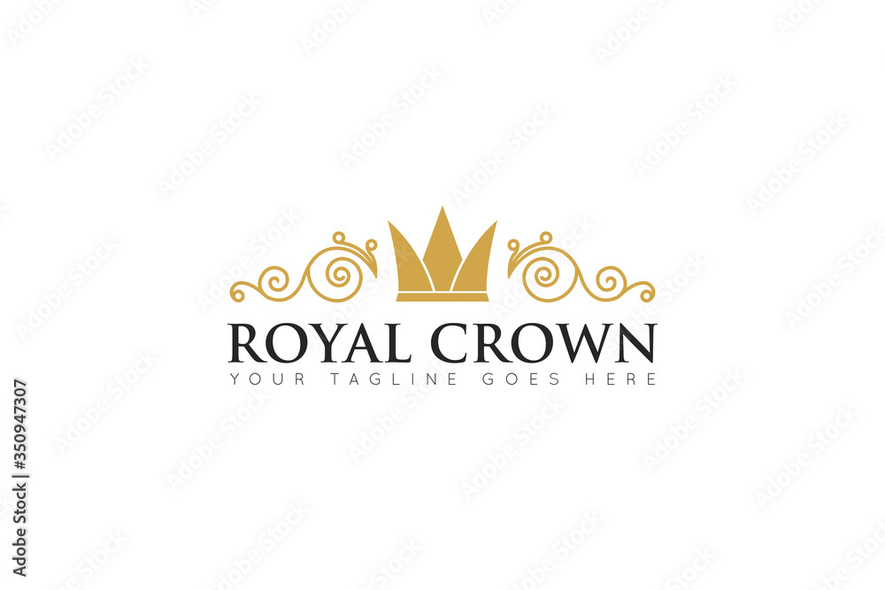 elegance crown logo and icon with ornament vector illustration design template elegance crown logo and icon with ornament vector illustration design template
