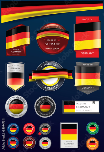 Made in GERMANY Seal and Icon Collection,GERMAN National Flag (Vector Art) 
