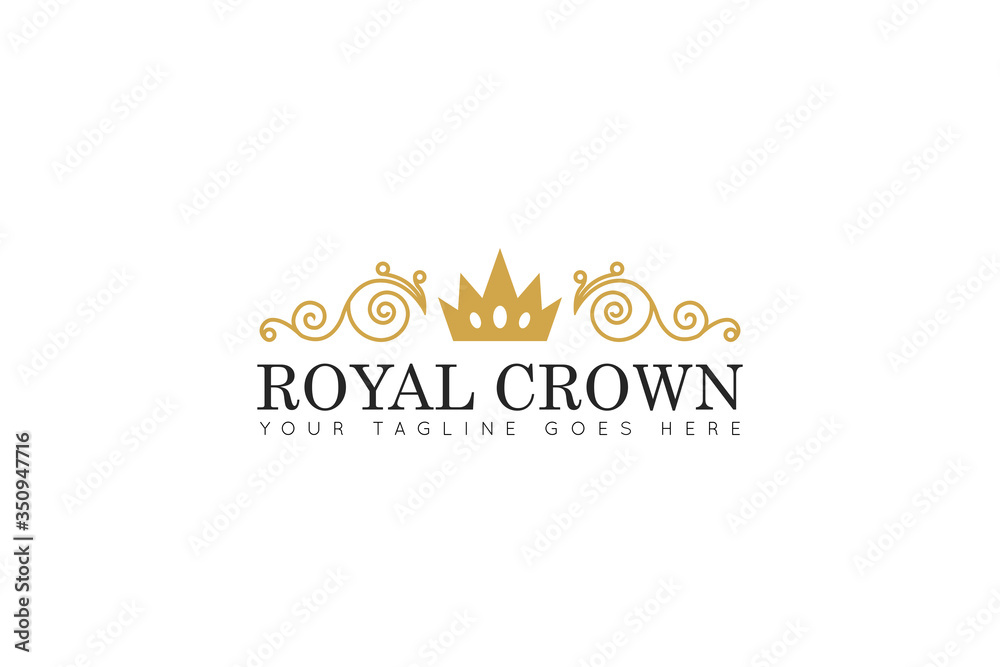 elegance crown logo and icon with ornament vector illustration design template elegance crown logo and icon with ornament vector illustration design template