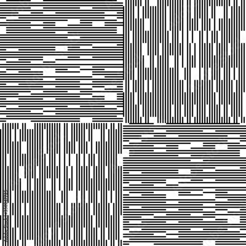 Seamless pattern with horizontal and vertical black segments