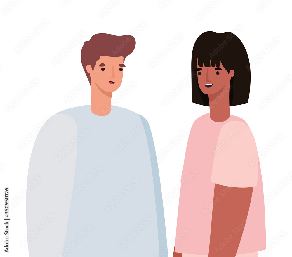 Woman and man avatar vector design Woman and man avatar vector design