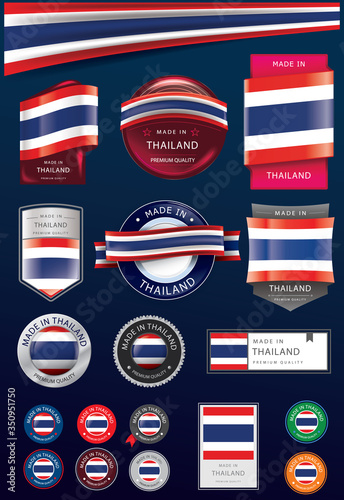 Made in THAILAND Seal Collection, THAI National Flag (Vector Art) 