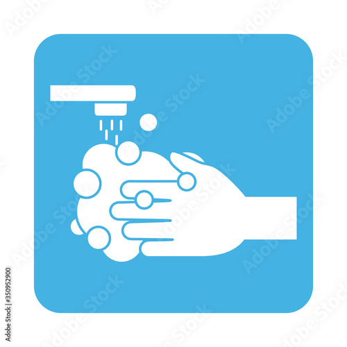 covid 19 coronavirus prevention protection washing hands block style icon