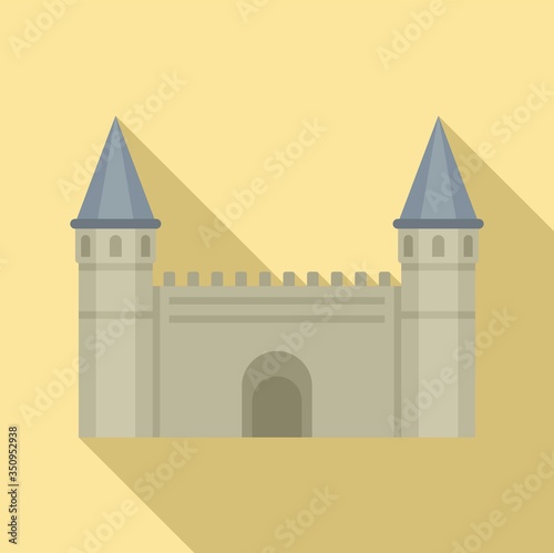 Turkish citadel icon. Flat illustration of turkish citadel vector icon for web design