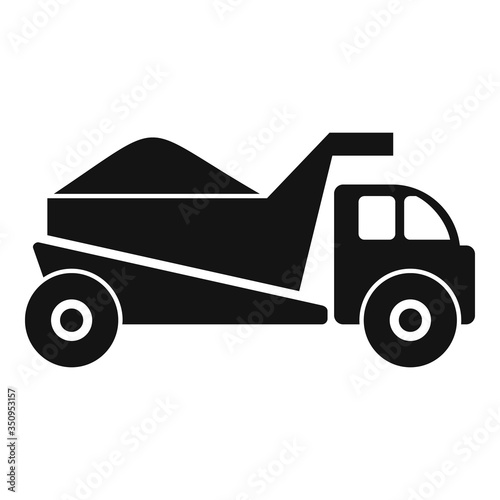 Truck with sand icon. Simple illustration of truck with sand vector icon for web design isolated on white background