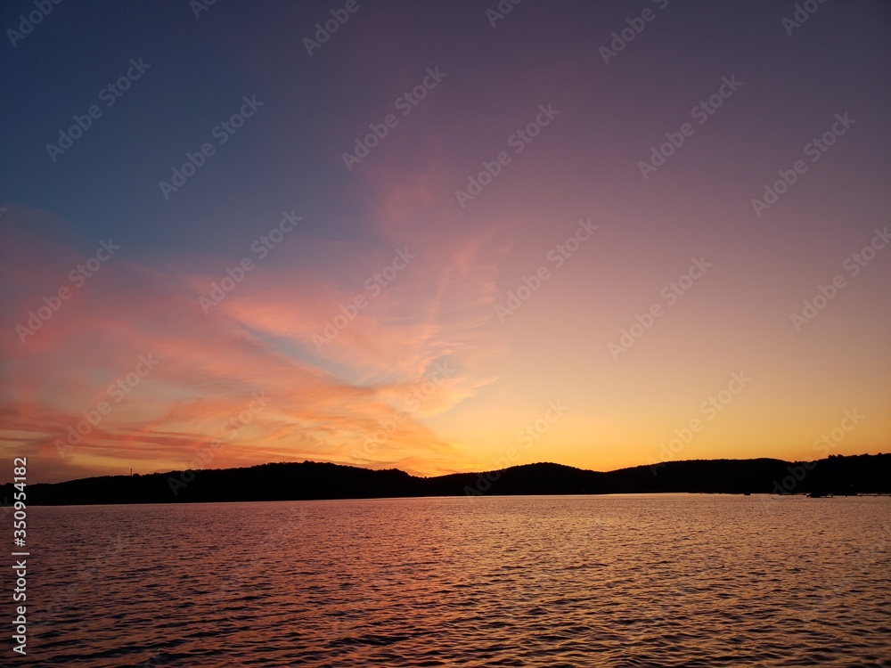 sunset over lake in Muskoka 